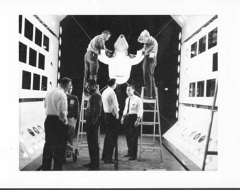 11/1963- Preparing full-scale wind tunnel test of JSC Launch Escape System Carnard System