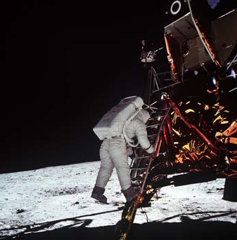 as11-40-5868.jpg - 1969, Apollo 11  Last step on the ladder before the jump
