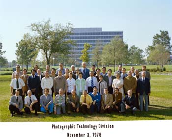 Photographic Technology Division group photo taken November. 3, 1976.