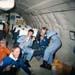 Ulf Merbold, Ernst Messerschmid, Terry Slezak on the KC-135 Zero G aircraft.