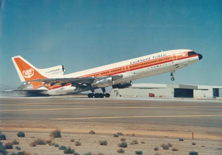 Flight test of the Lockheed 1011 at Palmdale. Jim Hannigan and I visited the test pilot