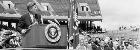 President Kennedy at Rice Stadium, Houston, Texas