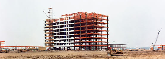 A view of Building 1 as construction continues.