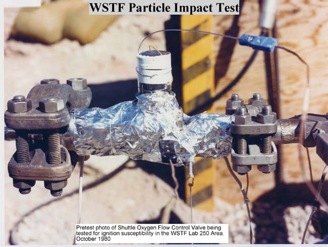 Pretest photo of the Shuttle oxygen flow control valve