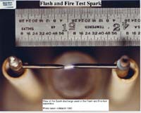 Spark used for flash and fire testing