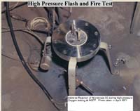 High pressure flash and fire test chamber