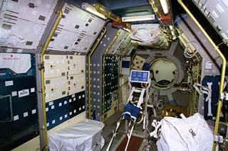 View of interior of Spacelab module