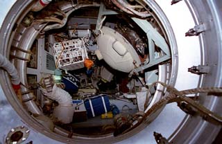 View of gear in stowage on the Mir