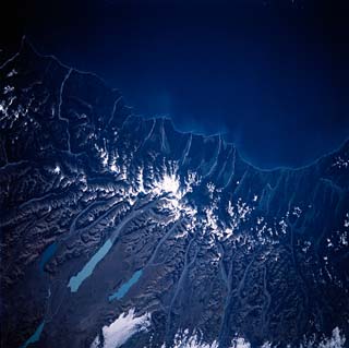West Coast Mountain Range, Mt. Cook, glaciers, Lake Pukaki, South Island, New Zealand