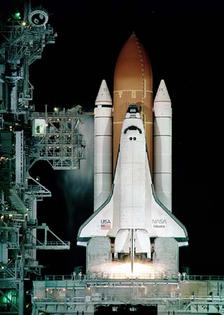 STS-79 shuttle stack before launch