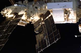 View of the damaged Spektr module